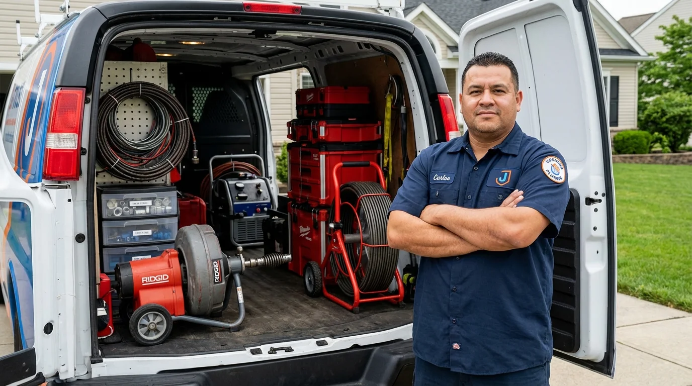 Professional drain cleaning equipment and Johns Plumbing LLC plumber in Dripping Springs