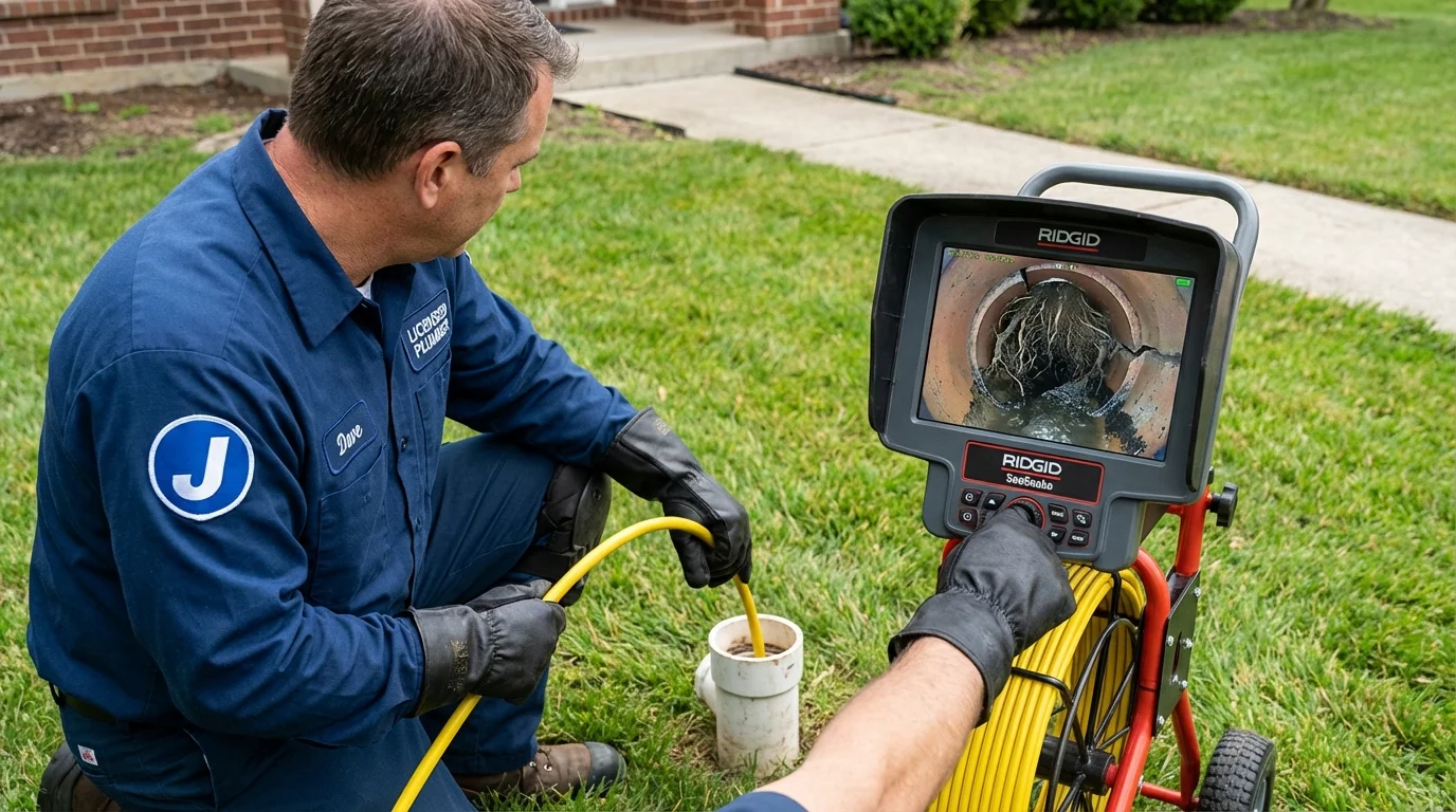 Sewer camera inspection being performed by Johns Plumbing LLC in Dripping Springs